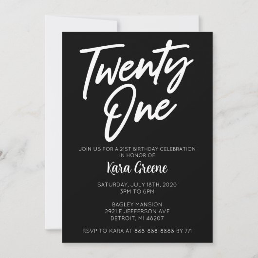Eenentwintigste uitnodiging van de 21ste verjaarda (Voorkant)