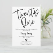 Eenentwintigste uitnodiging van de 21ste verjaarda (Staand voorkant)