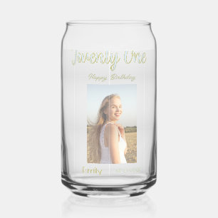 eenentwintigste verjaardag groene foto ombre meisj blikvorm glas