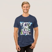 Eenenvijftig jaar later, grappig 51ste verjaardags Tri-Blend shirt (Voorkant volledig)