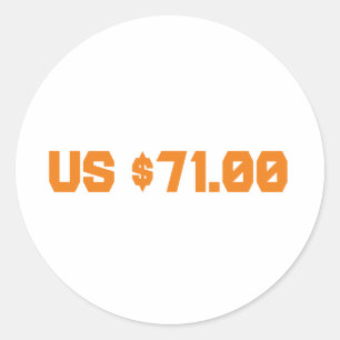 Eenenzeventig dollar ronde sticker