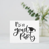 EENFELODIG GRANDIOOS Het is GRAD FEESTJE Afstudeer Briefkaart (Staand voorkant)