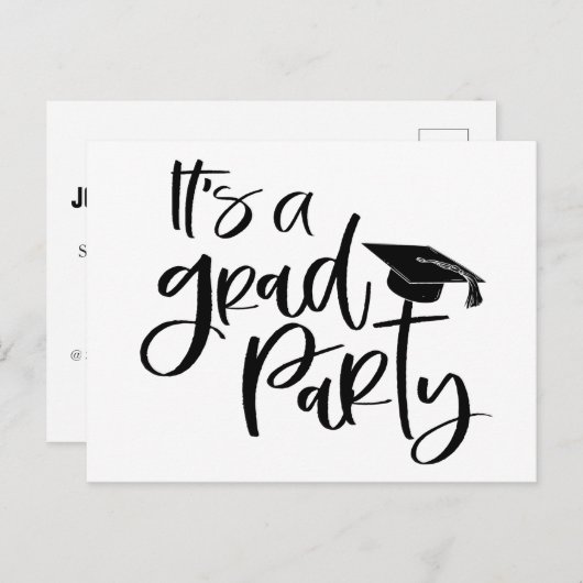 EENFELODIG GRANDIOOS Het is GRAD FEESTJE Afstudeer Briefkaart (Voorkant / Achterkant)