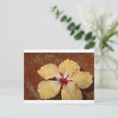 Eengele hibiscus bloem briefkaart (Staand voorkant)