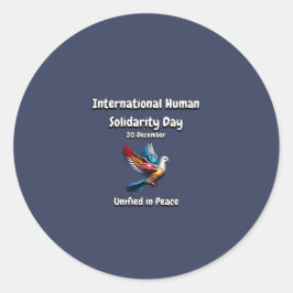 Eengemaakt in vrede. Dag van de menselijke solidar Ronde Sticker