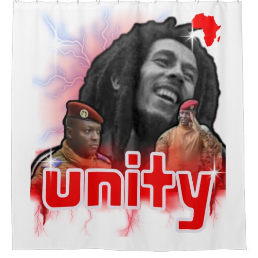 Eenheid Afrika. Douchegordijn (Voorkant)