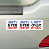 Eenheid boven divisie - rood, wit, blauw bumpersticker (Op auto)