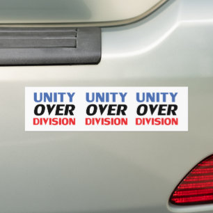 Eenheid boven divisie - rood, wit, blauw bumpersticker