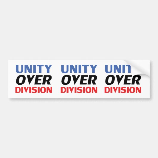 Eenheid boven divisie - rood, wit, blauw bumpersticker (Voorkant)