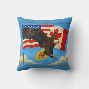 Eenheid - Canadese vlag, Amerikaanse vlag en adela Kussen