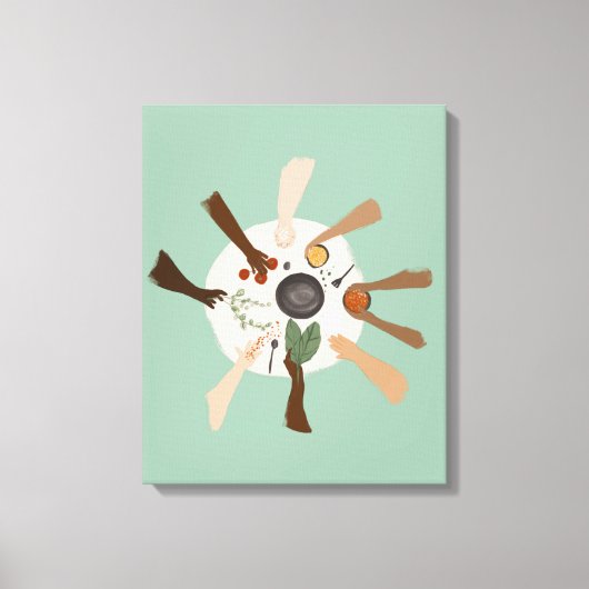 Eenheid door verscheidenheid en communautair Poste Canvas Afdruk (Voorkant)