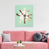 Eenheid door verscheidenheid en communautair Poste Canvas Afdruk (Insitu (Woonkamer))
