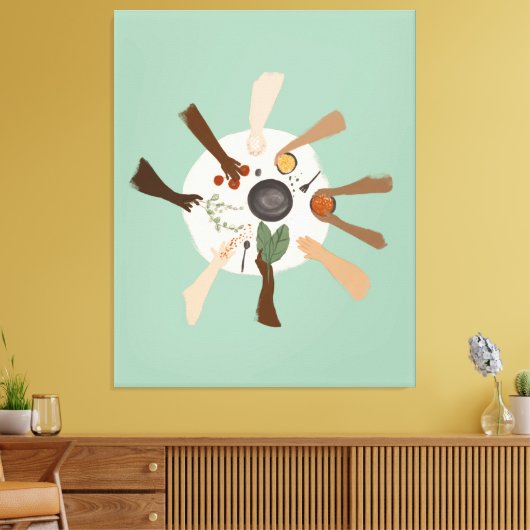 Eenheid door verscheidenheid en communautair Poste Canvas Afdruk (Insitu (Woonkamer))