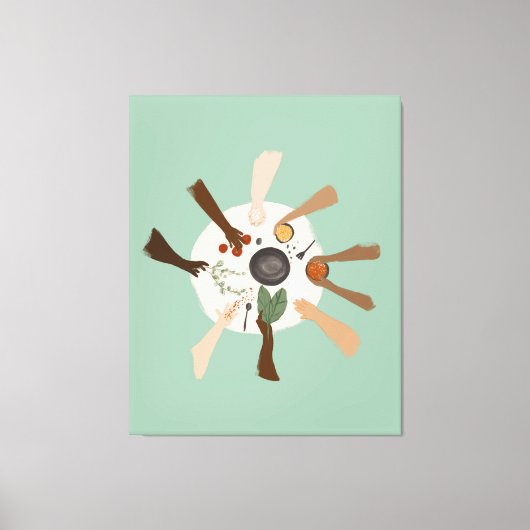 Eenheid door verscheidenheid en communautair Poste Canvas Afdruk (Voorkant)