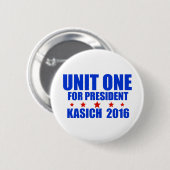 Eenheid Eén voor President Kasich 2016 Ronde Button 5,7 Cm (Voorkant /achterkant)
