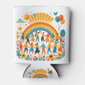 Eenheid en diversiteit Regenboog blikje koeler (Voorkant)