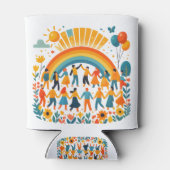 Eenheid en diversiteit Regenboog blikje koeler (Achterkant)