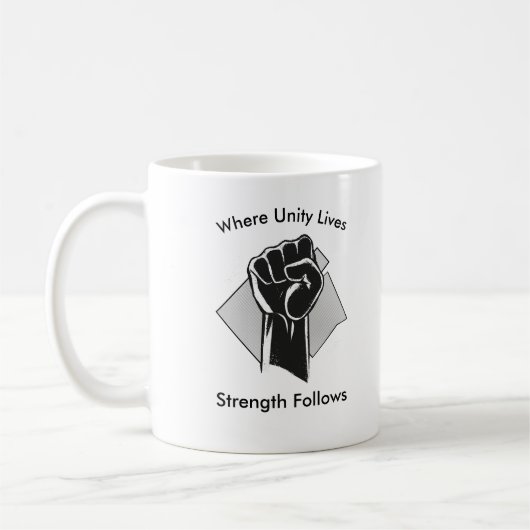 Eenheid en Kracht Inspirerend Koffiemok (Links)