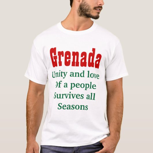 Eenheid en liefde Grenada t-shirts (Voorkant)