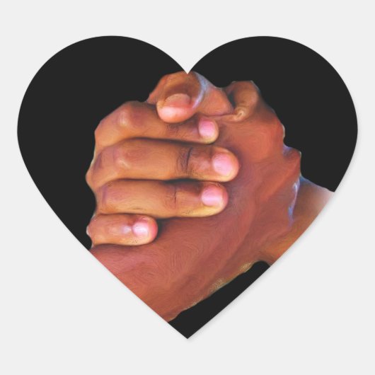 Eenheid en liefde, hand in hand_ hart sticker (Voorkant)