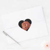 Eenheid en liefde, hand in hand_ hart sticker (Envelop)