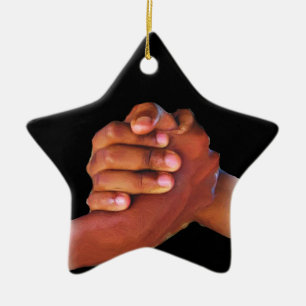 Eenheid en liefde, hand in hand_ keramisch ornament