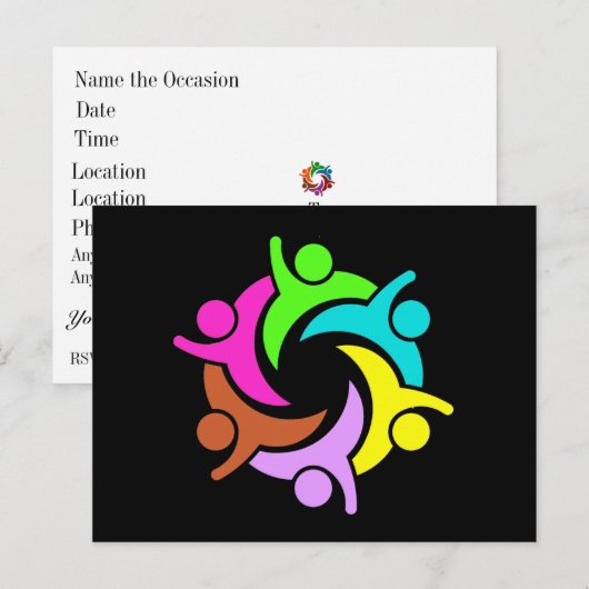 Eenheid en teamwork briefkaart (Voorkant / Achterkant)