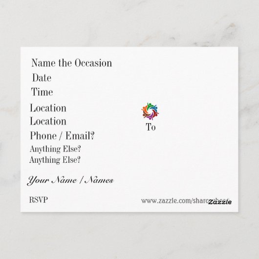 Eenheid en teamwork briefkaart (Achterkant)