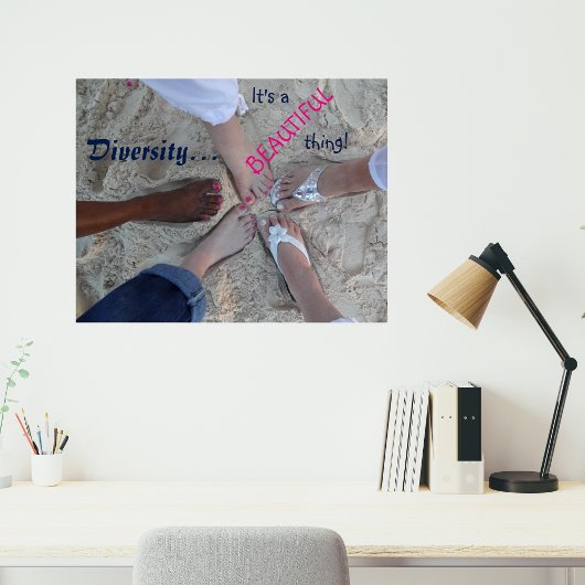 Eenheid! Etnische diversiteit Rum Point Cayman Isl Poster