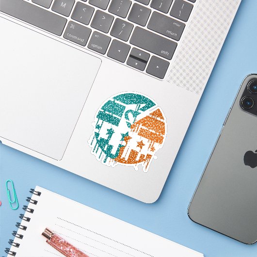 Eenheid in Beweging - Druppels Democratie Sticker (Laptop met iPhone)