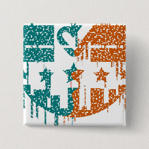 Eenheid in beweging - druppels van de democratie vierkante button 5,1 cm