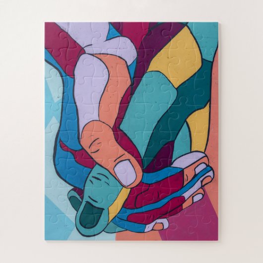 Eenheid in diversiteit houdt handen puzzel vast. legpuzzel (Verticaal)