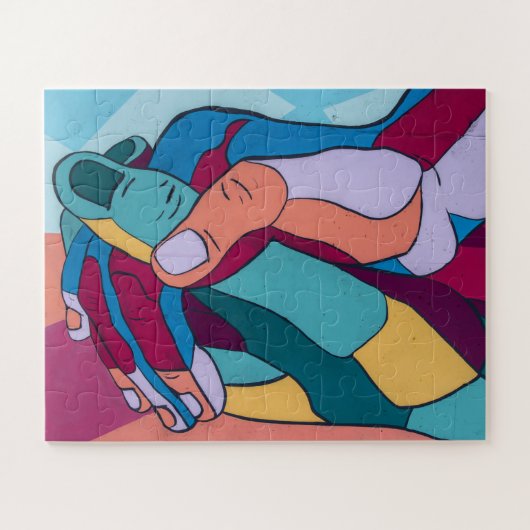 Eenheid in diversiteit houdt handen puzzel vast. legpuzzel (Horizontaal)