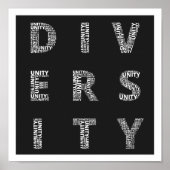 Eenheid in diversity Black en White poster (Voorkant)
