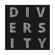 Eenheid in diversity Black en White poster