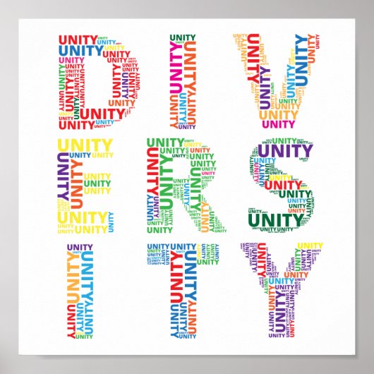 Eenheid in Diversity Colorful poster (Voorkant)