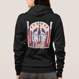 Eenheid in geloof: een patriottisch denim jack voo hoodie