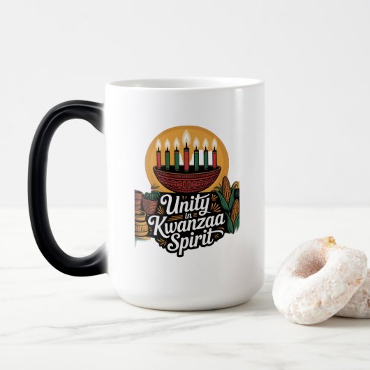 Eenheid in Kwanzaa-geest Magische Mok (Met donut)