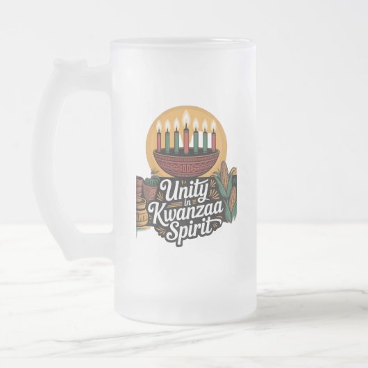 Eenheid in Kwanzaa-geest Matglas Bierpul (Links)