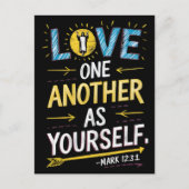 Eenheid in Liefde: Tekening van Liefde Elkaar Als  Briefkaart (Voorkant)