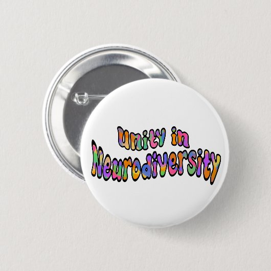 Eenheid in Neurodiversity Rainbow Typografie Ronde Button 5,7 Cm (Voorkant /achterkant)