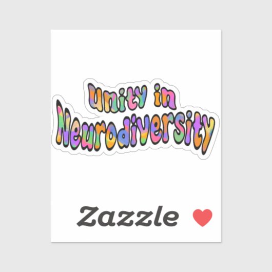 Eenheid in Neurodiversity Rainbow Typografie Sticker (Vel)