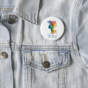 Eenheid in verscheidenheid I regenboog gekleurde i Ronde Button 5,7 Cm
