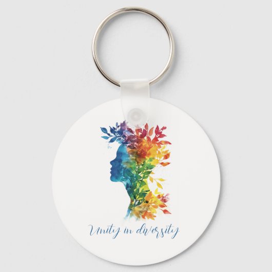 Eenheid in verscheidenheid I regenboog gekleurde i Sleutelhanger (Voorkant)