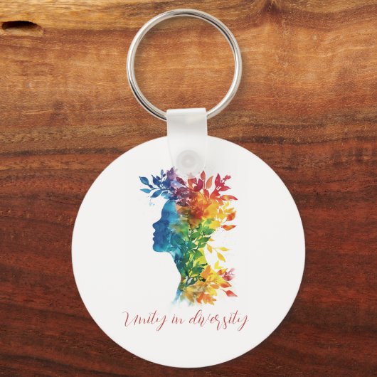 Eenheid in verscheidenheid I regenboog gekleurde i Sleutelhanger (Achterkant)