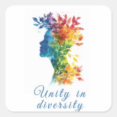 Eenheid in verscheidenheid I regenboog gekleurde i Vierkante Sticker (Voorkant)