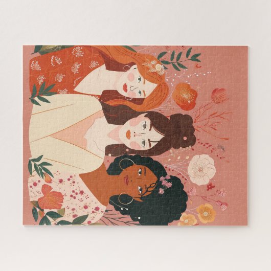 "Eenheid in verscheidenheid" Puzzel Happy Women`s Legpuzzel (Horizontaal)