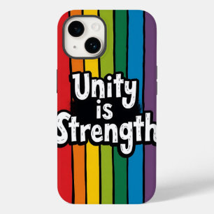 "Eenheid is kracht - Bold Rainbow Stripes Phone Co Case-Mate iPhone 14 Hoesje