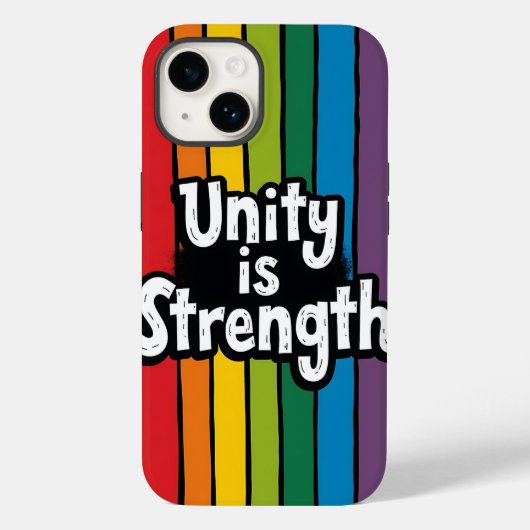 "Eenheid is kracht - Bold Rainbow Stripes Phone Co Case-Mate iPhone Case (Achterkant)