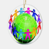 Eenheid - Kinderen rond Wereldbol - SRF Keramisch Ornament (Links)